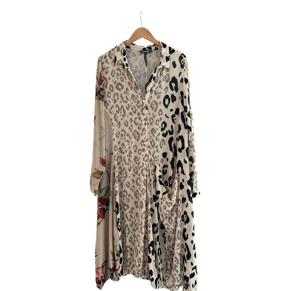 Alembika Women's Cheetah Floral Print Cat Wonderful Dress Multicolor Size 6 - Picture 5 of 13